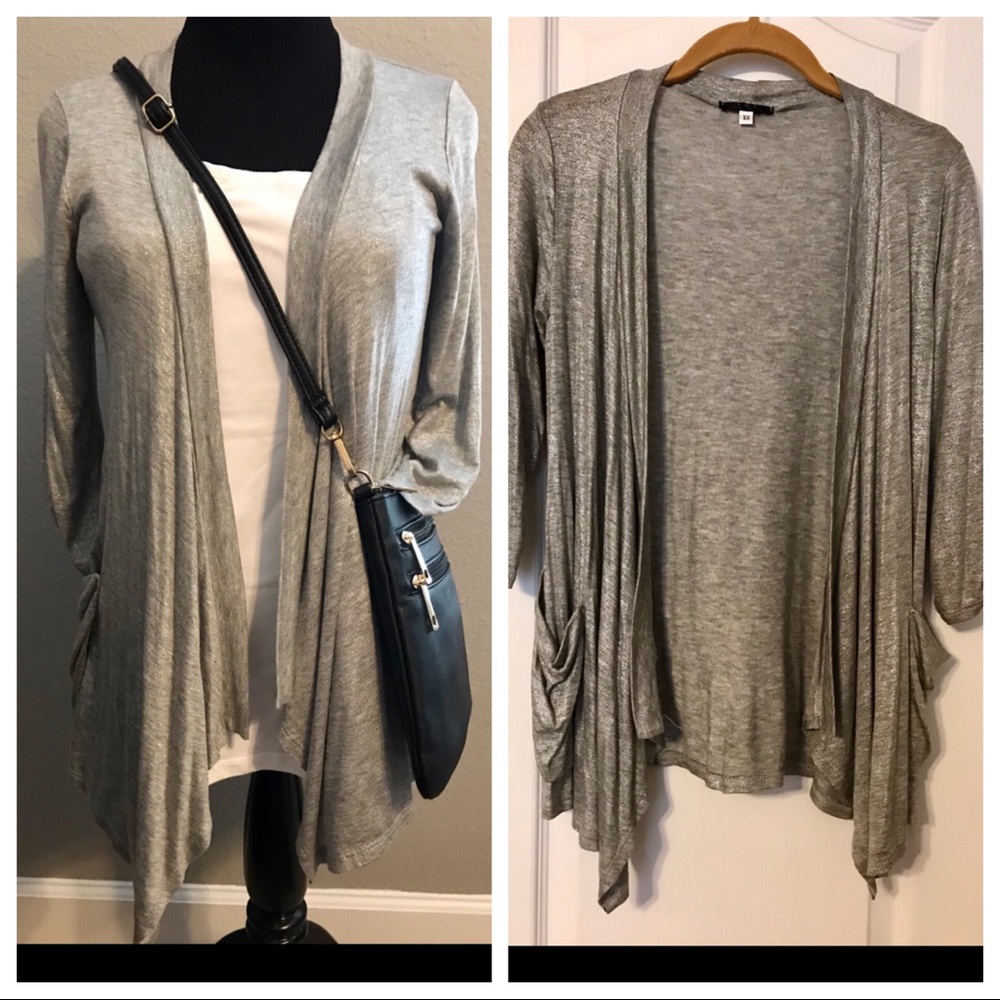 Grey/silver Open front cardigan  XS